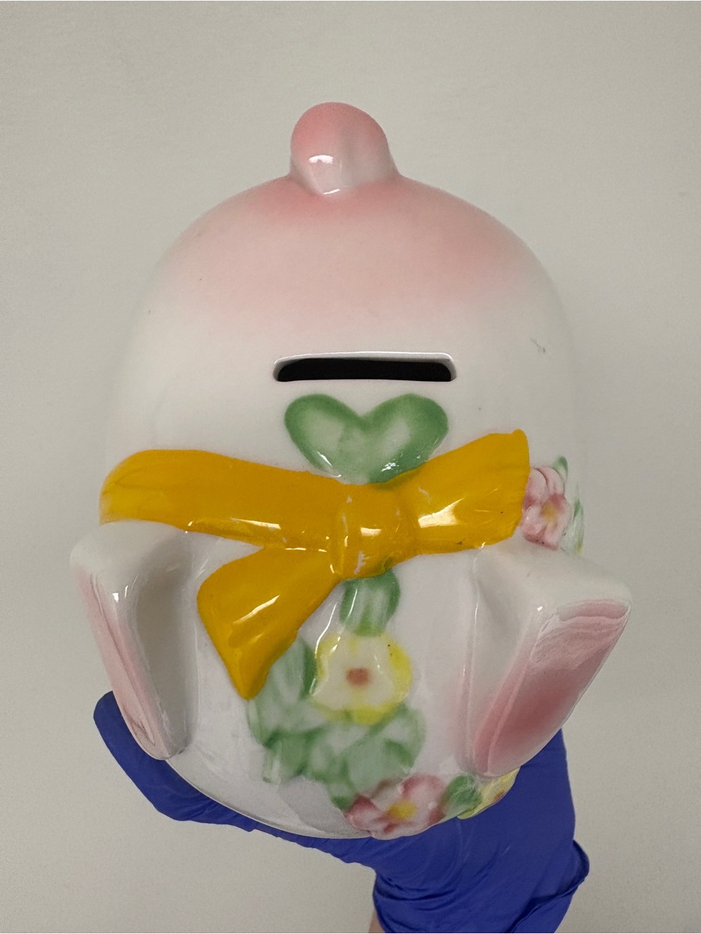 MCM Kitschy Ceramic Piggy Bank - Yellow Bow - Picture 4 of 10